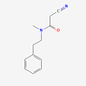 molecular formula C12H14N2O B14909479 2-Cyano-N-methyl-N-phenethylacetamide 