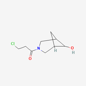 molecular formula C9H14ClNO2 B1490953 3-Chloro-1-(6-hydroxy-3-azabicyclo[3.1.1]heptan-3-yl)propan-1-one CAS No. 2098089-98-4