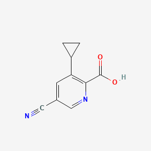 molecular formula C10H8N2O2 B14909540 5-Cyano-3-cyclopropylpicolinic acid 