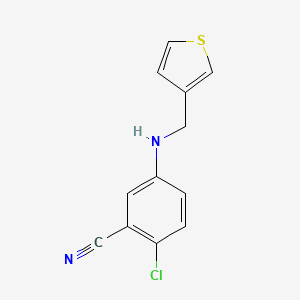 molecular formula C12H9ClN2S B14909550 2-Chloro-5-((thiophen-3-ylmethyl)amino)benzonitrile 