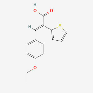 molecular formula C15H14O3S B14909574 3-(4-Ethoxyphenyl)-2-(thiophen-2-yl)prop-2-enoic acid 