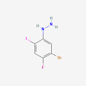 molecular formula C6H5BrFIN2 B14909592 (5-Bromo-4-fluoro-2-iodophenyl)hydrazine 