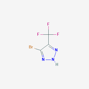 molecular formula C3HBrF3N3 B14909600 4-Bromo-5-(trifluoromethyl)-1H-1,2,3-triazole 