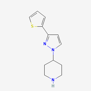molecular formula C12H15N3S B1490961 4-(3-(thiophen-2-yl)-1H-pyrazol-1-yl)piperidine CAS No. 2098006-62-1