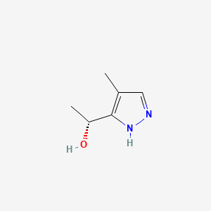 molecular formula C6H10N2O B14909617 (R)-1-(4-Methyl-1H-pyrazol-3-yl)ethan-1-ol 