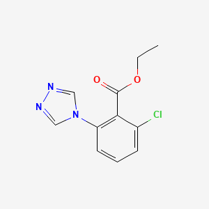 molecular formula C11H10ClN3O2 B14909621 Ethyl 2-chloro-6-(4H-1,2,4-triazol-4-yl)benzoate 