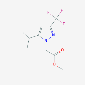 molecular formula C10H13F3N2O2 B1490963 methyl 2-(5-isopropyl-3-(trifluoromethyl)-1H-pyrazol-1-yl)acetate CAS No. 2098108-64-4