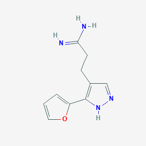 3-(3-(furan-2-yl)-1H-pyrazol-4-yl)propanimidamide