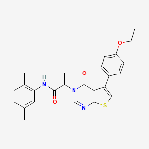 molecular formula C26H27N3O3S B14909651 N-(2,5-dimethylphenyl)-2-(5-(4-ethoxyphenyl)-6-methyl-4-oxothieno[2,3-d]pyrimidin-3(4H)-yl)propanamide 