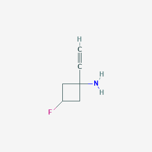 molecular formula C6H8FN B14909749 1-Ethynyl-3-fluoro-cyclobutanamine 