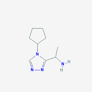 molecular formula C9H16N4 B14909754 1-(4-cyclopentyl-4H-1,2,4-triazol-3-yl)ethanamine 