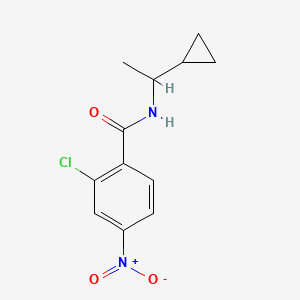 molecular formula C12H13ClN2O3 B14909787 2-chloro-N-(1-cyclopropylethyl)-4-nitrobenzamide 