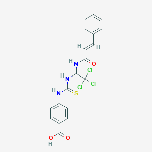 4-{[(2,2,2-trichloro-1-{[(2E)-3-phenylprop-2-enoyl]amino}ethyl)carbamothioyl]amino}benzoic acid