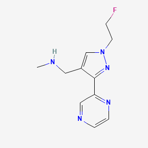 molecular formula C11H14FN5 B1490983 1-(1-(2-fluoroethyl)-3-(pyrazin-2-yl)-1H-pyrazol-4-yl)-N-methylmethanamine CAS No. 2097986-33-7