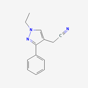 molecular formula C13H13N3 B1490984 2-(1-ethyl-3-phenyl-1H-pyrazol-4-yl)acetonitrile CAS No. 2097986-44-0