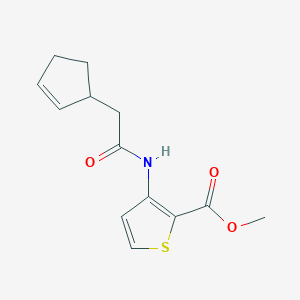 molecular formula C13H15NO3S B14909846 Methyl 3-(2-(cyclopent-2-en-1-yl)acetamido)thiophene-2-carboxylate 