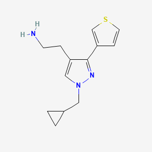 molecular formula C13H17N3S B1490985 2-(1-(cyclopropylmethyl)-3-(thiophen-3-yl)-1H-pyrazol-4-yl)ethan-1-amine CAS No. 2098022-18-3