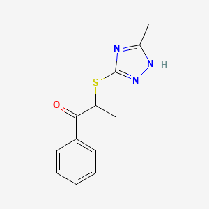 molecular formula C12H13N3OS B14909876 2-((5-Methyl-4h-1,2,4-triazol-3-yl)thio)-1-phenylpropan-1-one 