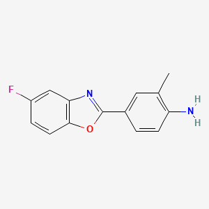 molecular formula C14H11FN2O B14909883 4-(5-Fluorobenzo[d]oxazol-2-yl)-2-methylaniline 