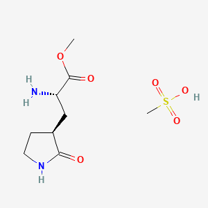 molecular formula C9H18N2O6S B14909911 (S)-Methyl 2-amino-3-((S)-2-oxopyrrolidin-3-yl)propanoate methanesulfonate 