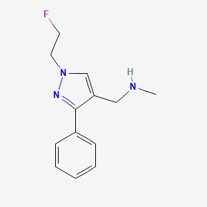 molecular formula C13H16FN3 B1490992 1-(1-(2-fluoroethyl)-3-phenyl-1H-pyrazol-4-yl)-N-methylmethanamine CAS No. 2098087-01-3