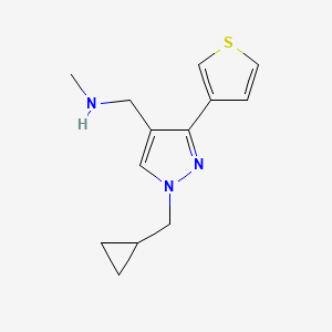 molecular formula C13H17N3S B1490993 1-(1-(cyclopropylmethyl)-3-(thiophen-3-yl)-1H-pyrazol-4-yl)-N-methylmethanamine CAS No. 2098015-37-1