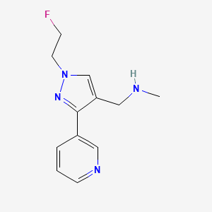 molecular formula C12H15FN4 B1491000 1-(1-(2-fluoroethyl)-3-(pyridin-3-yl)-1H-pyrazol-4-yl)-N-methylmethanamine CAS No. 2098087-30-8