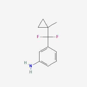 molecular formula C11H13F2N B14910006 3-(Difluoro(1-methylcyclopropyl)methyl)aniline 