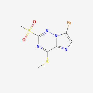 molecular formula C7H7BrN4O2S2 B14910018 7-Bromo-2-(methylsulfonyl)-4-(methylthio)imidazo[2,1-f][1,2,4]triazine 