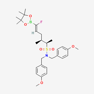 molecular formula C29H41BFNO6S B14910020 (2R,3S,Z)-6-Fluoro-N,N-bis(4-methoxybenzyl)-3-methyl-6-(4,4,5,5-tetramethyl-1,3,2-dioxaborolan-2-yl)hex-5-ene-2-sulfonamide 