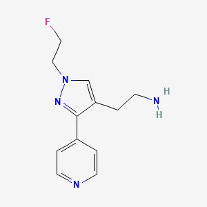 molecular formula C12H15FN4 B1491003 2-(1-(2-氟乙基)-3-(吡啶-4-基)-1H-吡唑-4-基)乙胺 CAS No. 2098045-83-9