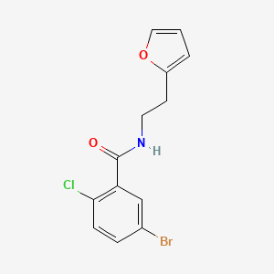 molecular formula C13H11BrClNO2 B14910048 5-Bromo-2-chloro-N-(2-(furan-2-yl)ethyl)benzamide 