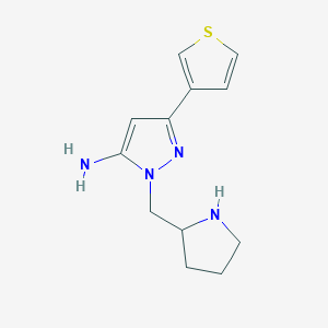 1-(pyrrolidin-2-ylmethyl)-3-(thiophen-3-yl)-1H-pyrazol-5-amine
