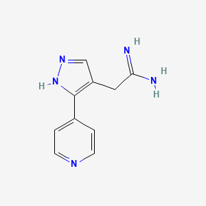 molecular formula C10H11N5 B1491006 2-(3-(pyridin-4-yl)-1H-pyrazol-4-yl)acetimidamide CAS No. 2098079-89-9