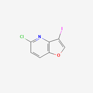 molecular formula C7H3ClINO B14910067 5-Chloro-3-iodofuro[3,2-b]pyridine 