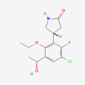 molecular formula C14H17ClFNO3 B14910090 (R)-4-(3-chloro-6-ethoxy-2-fluoro-5-((R)-1-hydroxyethyl)phenyl)pyrrolidin-2-one 