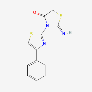 molecular formula C12H9N3OS2 B14910131 2-Imino-3-(4-phenyl-1,3-thiazol-2-yl)-1,3-thiazolidin-4-one 