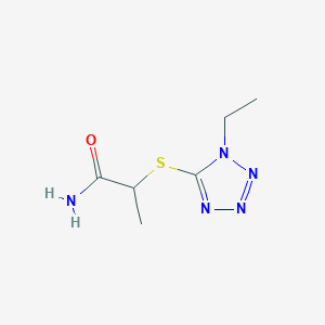 molecular formula C6H11N5OS B14910145 2-((1-Ethyl-1h-tetrazol-5-yl)thio)propanamide 