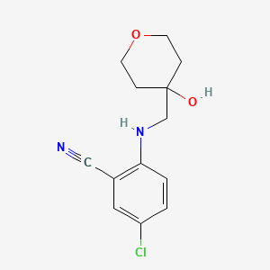 5-Chloro-2-(((4-hydroxytetrahydro-2h-pyran-4-yl)methyl)amino)benzonitrile