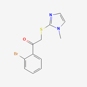 molecular formula C12H11BrN2OS B14910150 1-(2-Bromophenyl)-2-((1-methyl-1h-imidazol-2-yl)thio)ethan-1-one 