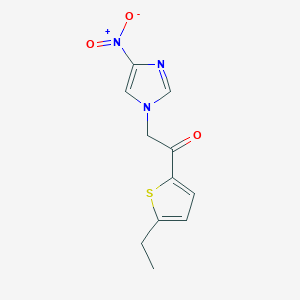 molecular formula C11H11N3O3S B14910181 1-(5-ethylthiophen-2-yl)-2-(4-nitro-1H-imidazol-1-yl)ethan-1-one 