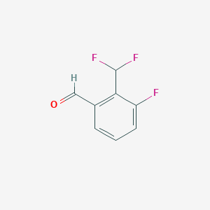 molecular formula C8H5F3O B14910186 2-(Difluoromethyl)-3-fluorobenzaldehyde 