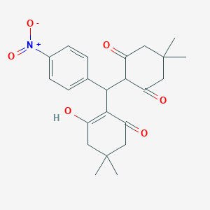 molecular formula C23H27NO6 B14910233 2-[(2-Hydroxy-4,4-dimethyl-6-oxo-1-cyclohexen-1-yl)(4-nitrophenyl)methyl]-5,5-dimethyl-1,3-cyclohexanedione 