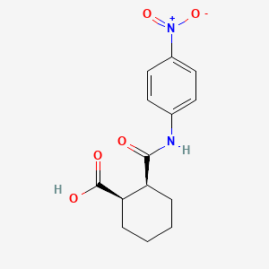 molecular formula C14H16N2O5 B14910251 (1R,2S)-2-((4-nitrophenyl)carbamoyl)cyclohexane-1-carboxylic acid 