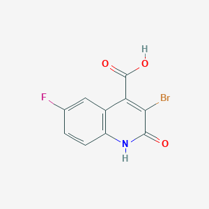 molecular formula C10H5BrFNO3 B14910259 3-Bromo-6-fluoro-2-oxo-1,2-dihydroquinoline-4-carboxylic acid 