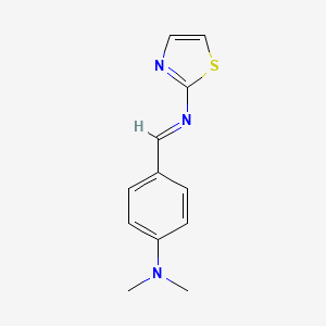 molecular formula C12H13N3S B14910270 N-{(E)-[4-(dimethylamino)phenyl]methylidene}-1,3-thiazol-2-amine 