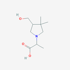 molecular formula C10H19NO3 B1491036 2-(4-(Hydroxymethyl)-3,3-dimethylpyrrolidin-1-yl)propanoic acid CAS No. 2089668-90-4