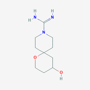 molecular formula C10H19N3O2 B1491039 4-Hydroxy-1-oxa-9-azaspiro[5.5]undecane-9-carboximidamide CAS No. 2098124-07-1