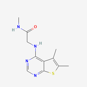 molecular formula C11H14N4OS B14910409 2-((5,6-Dimethylthieno[2,3-d]pyrimidin-4-yl)amino)-N-methylacetamide 