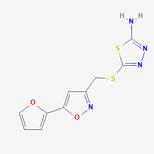 5-(((5-(Furan-2-yl)isoxazol-3-yl)methyl)thio)-1,3,4-thiadiazol-2-amine